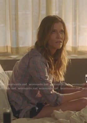 Charlotte’s washed out plaid shirt on Lucifer