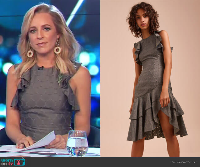 C/Meo Collective Magnetise Short Sleeve Dress worn by Carrie Bickmore on The Project