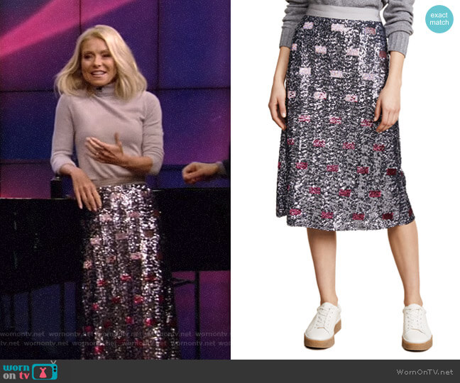 Coach 1941 Long Embellished Skirt worn by Kelly Ripa on Live with Kelly and Mark