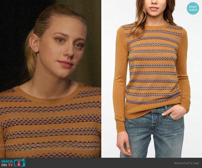 Coincidence & Chance Jane Intarsia Knit Pullover Sweater worn by Betty Cooper (Lili Reinhart) on Riverdale