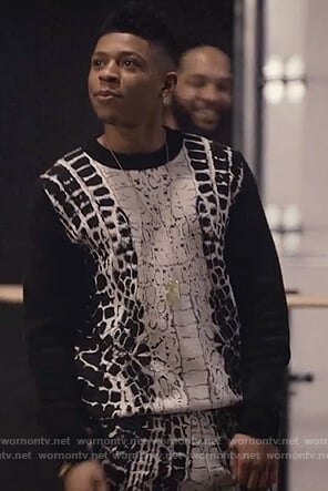 Hakeem’s crocodile print sweatshirt and pants on Empire