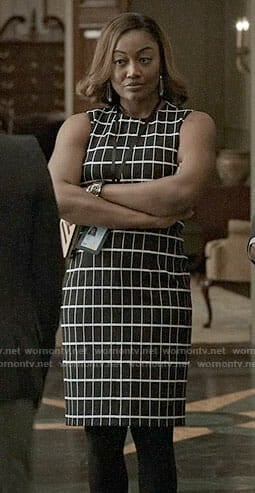 Daisy’s black checked dress on Madam Secretary