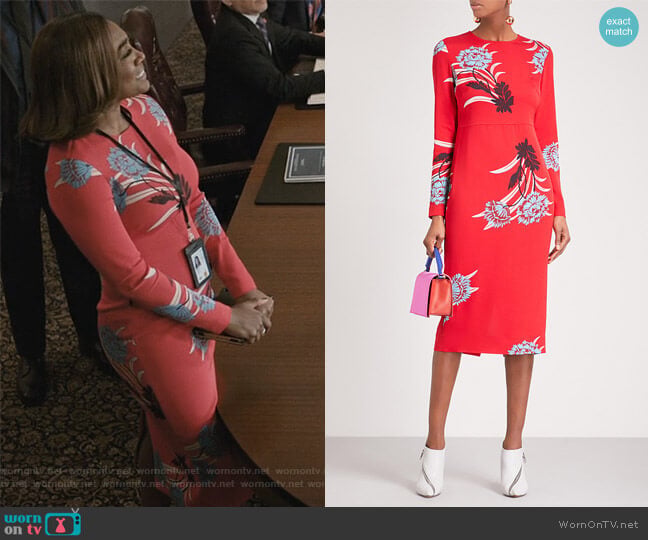 Diane von Furstenberg Floral-print crepe midi dress worn by Daisy Grant (Patina Miller) on Madam Secretary