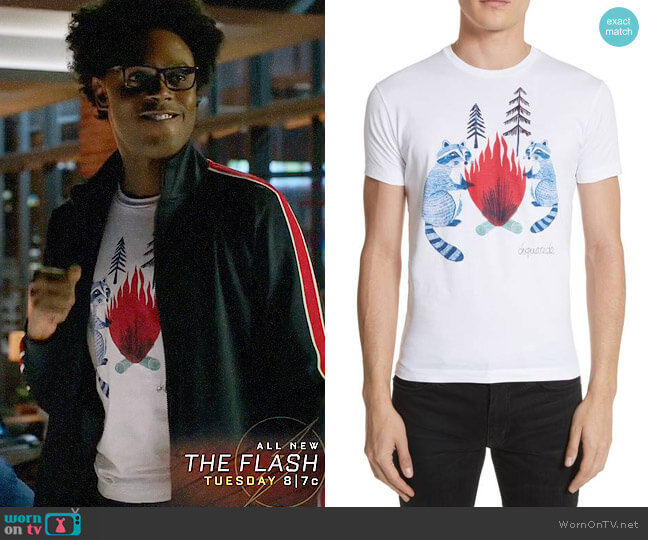 DSquared2 Raccoon Graphic T-Shirt worn by Curtis Holt (Echo Kellum) on Arrow