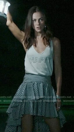 Princess Eleanor’s HAPPY tank top and ruffled gingham skirt on The Royals