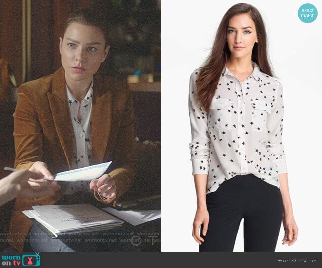 Equipment Starry Night Silk Shirt worn by Chloe Decker (Lauren German) on Lucifer