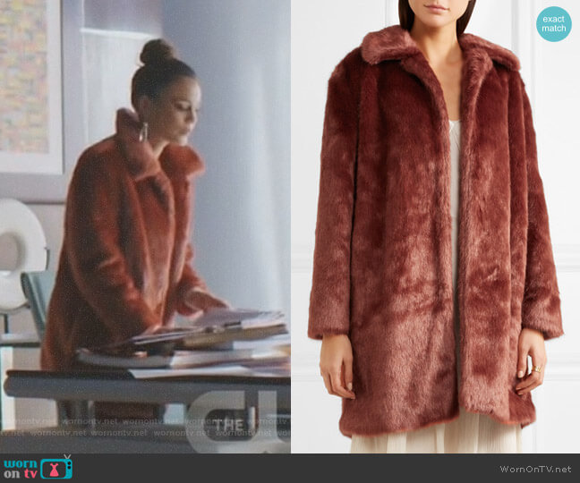 Frame Faux Fur Coat worn by Cristal Flores (Nathalie Kelley) on Dynasty
