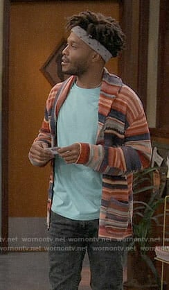 Franco’s striped cardigan on Superior Donuts