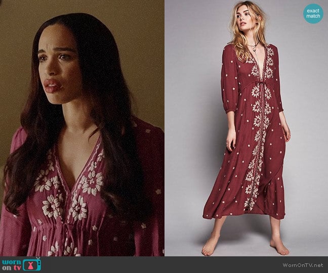 Free People Embroidered Fable Dress worn by Erica Dundee (Cleopatra Coleman) on Last Man On Earth