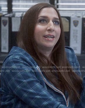 Gina’s blue plaid hoodie on Brooklyn Nine-Nine