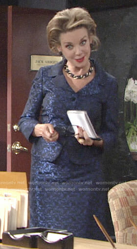 Gloria’s blue skirt suit on The Young and the Restless