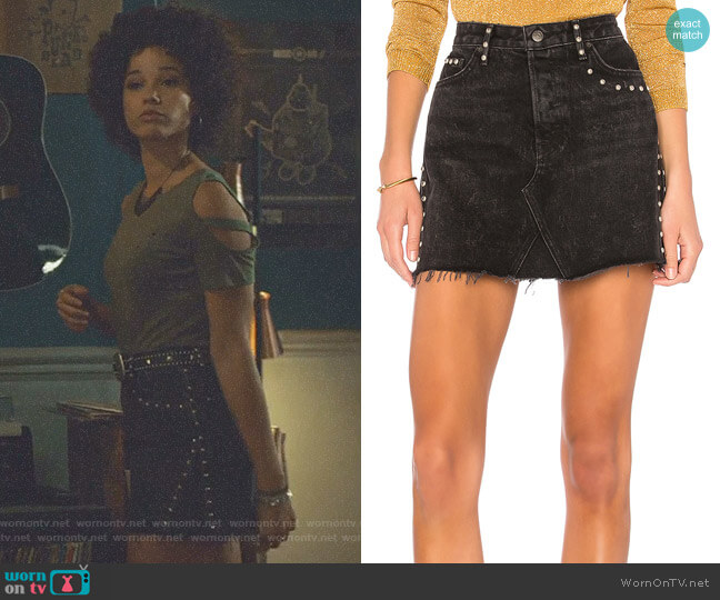 GRLFRND Eva A-Frame Gusset Skirt worn by Maia Roberts (Alisha Wainwright ) on Shadowhunters