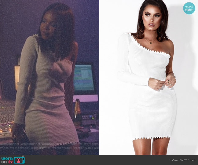 Jlux Label Sassy One Shoulder Distressed Dress worn by Alexandra Crane (Ryan Destiny) on Star