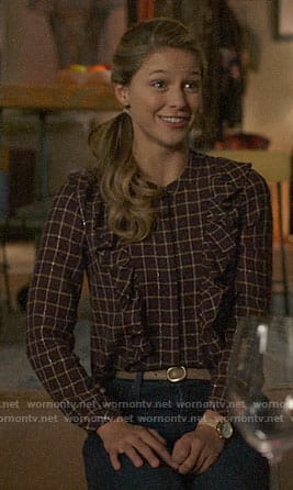 Kara’s checked top with ruffles on Supergirl