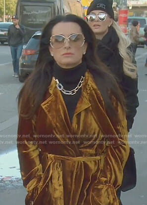 Kyle’s yellow velvet coat on The Real Housewives of Beverly Hills