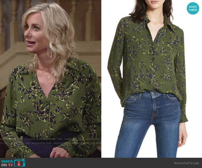 LAgence Nina Top in Rifle worn by Ashley Abbott (Eileen Davidson) on The Young and the Restless