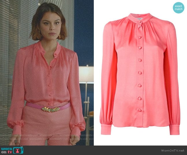 Lanvin Button Down Blouse worn by Cristal Flores (Nathalie Kelley) on Dynasty