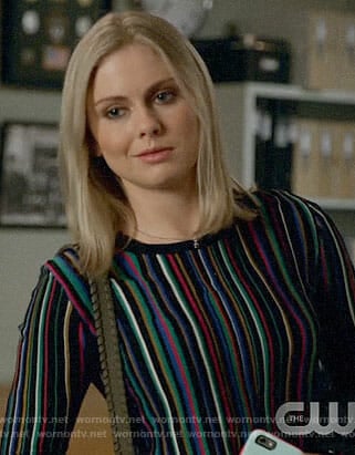 Liv’s multi colored stripe sweater on iZombie