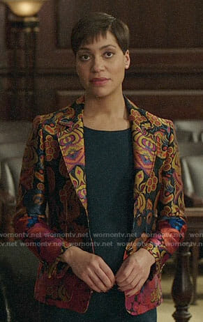 Lucca’s floral blazer on The Good Fight