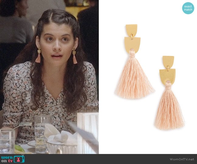 Madewell Tassel Earrings worn by Sabrina Pemberton (Sofia Black D'Elia) on The Mick