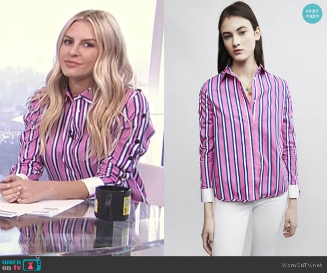 Maje Cenali Shirt worn by Morgan Stewart on E! News