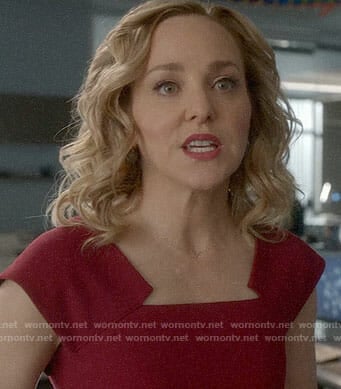 Marissa’s red peplum dress on Bull