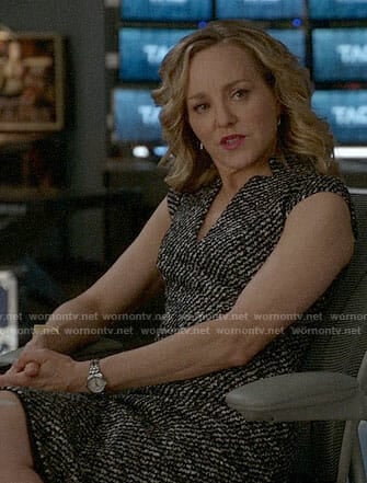 Marissa’s tweed v-neck dress on Bull