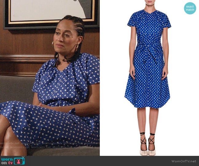 Marni Paintbrush Dot Shift Cotton Dress worn by Rainbow Johnson (Tracee Ellis Ross) on Black-ish