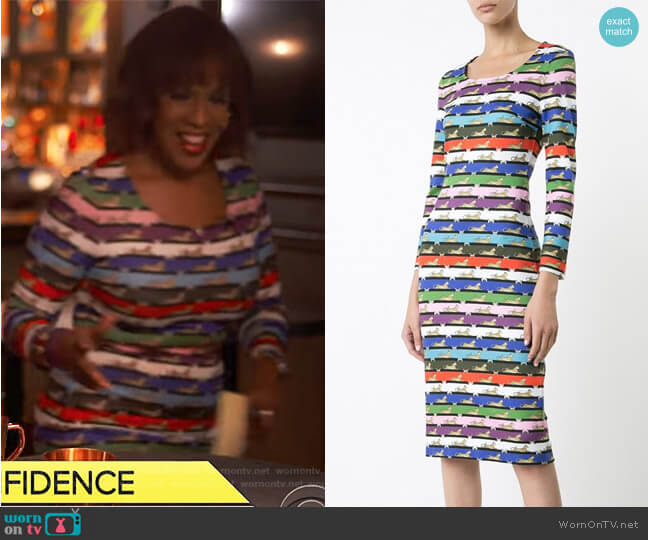 Mary Katrantzou Cheetah Print Pluto Dress worn by Gayle King on CBS Mornings