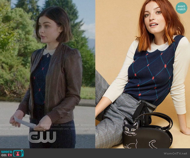 Trompe LOeil Collared Sweater from Modcloth worn by Stella Abbott (Lucy Hale) on Life Sentence