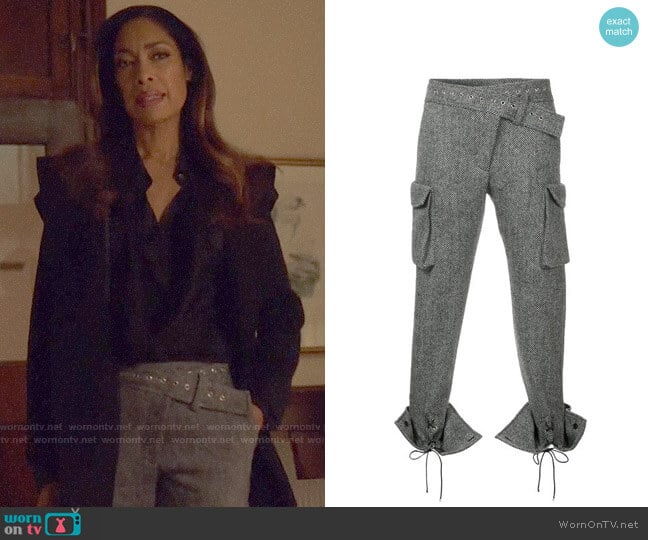 Monse Laced Cuffs Belt Detailed Trousers worn by Jessica Pearson (Gina Torres) on Suits
