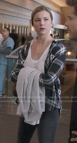 Nic’s black plaid shirt on The Resident