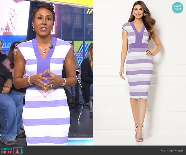 New York & Company Eva Mendes Collection - Francisca Sweater Dress worn by Robin Roberts on Good Morning America