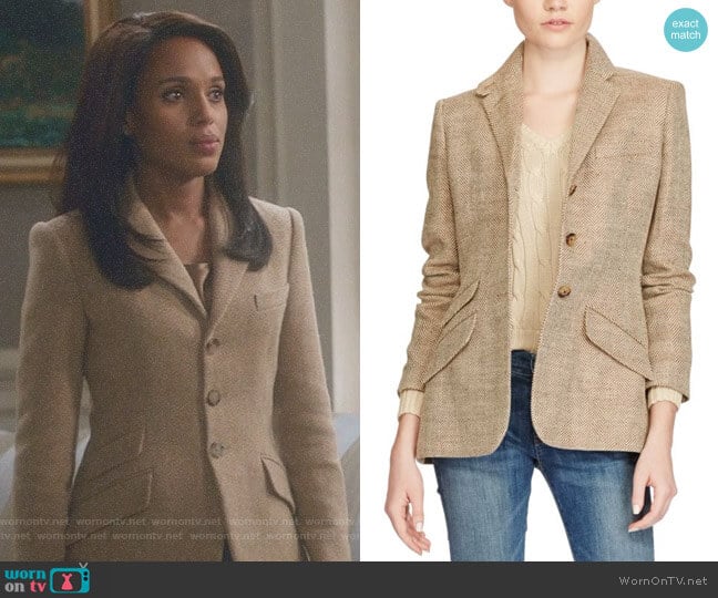 Polo Ralph Lauren Linen Herringbone Blazer worn by Olivia Pope (Kerry Washington) on Scandal