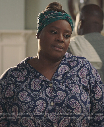 Ruby’s paisley print pajama’s on Good Girls