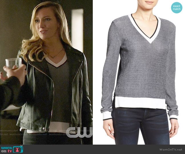 Rag & Bone Ainsley V-Neck Sweater worn by Laurel Lance (Katie Cassidy) on Arrow