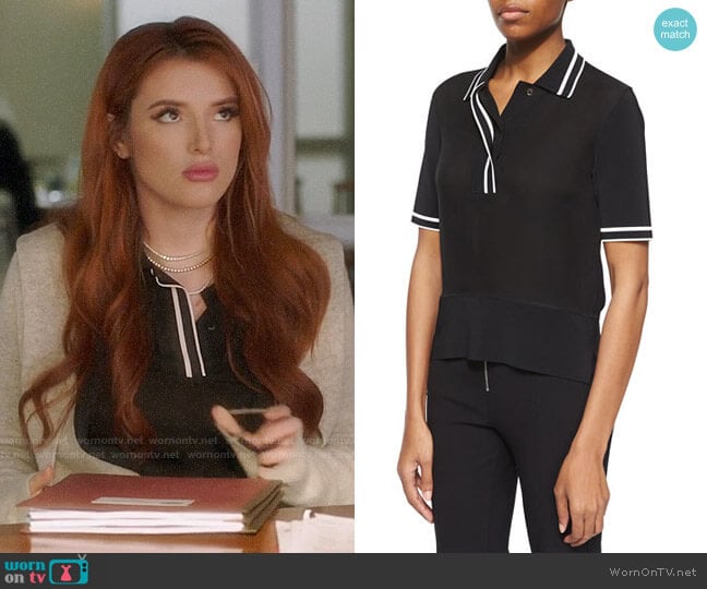 Rag & Bone Dana Silk Polo worn by Paige Townsen (Bella Thorne) on Famous in Love