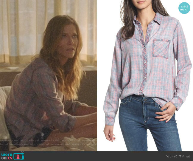 Rails Hunter Shirt in Charcoal Spice Cloud Wash worn by Charlotte Richards (Tricia Helfer) on Lucifer