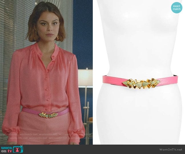 Raina Venice Leather Belt worn by Cristal Flores (Nathalie Kelley) on Dynasty