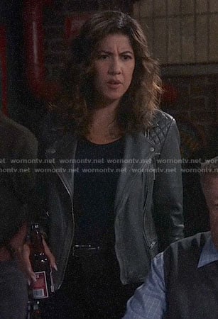Rosa’s black leather moto jacket on Brooklyn Nine-Nine