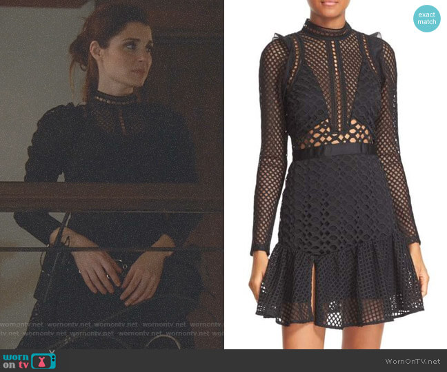 Self Portrait Hall Lace Mesh Minidress worn by Rachel Goldberg (Shiri Appleby) on UnReal