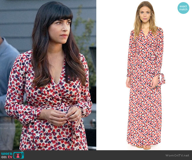Sonia by Sonia Rykiel Floral Wrap Dress worn by Cece Parekh (Hannah Simone) on New Girl