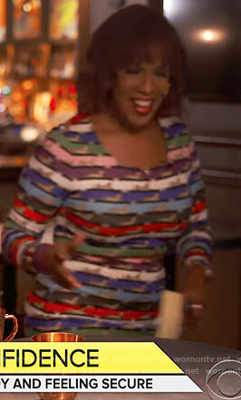 Gayle’s striped cheetah print dress on CBS This Morning