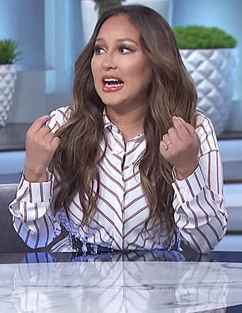 Adrianne’s striped long sleeve dress on The Real