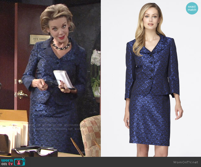 Tahari ASL Jacquard Skirt Suit worn by Gloria Abbott Bardwell (Judith Chapman) on The Young and the Restless