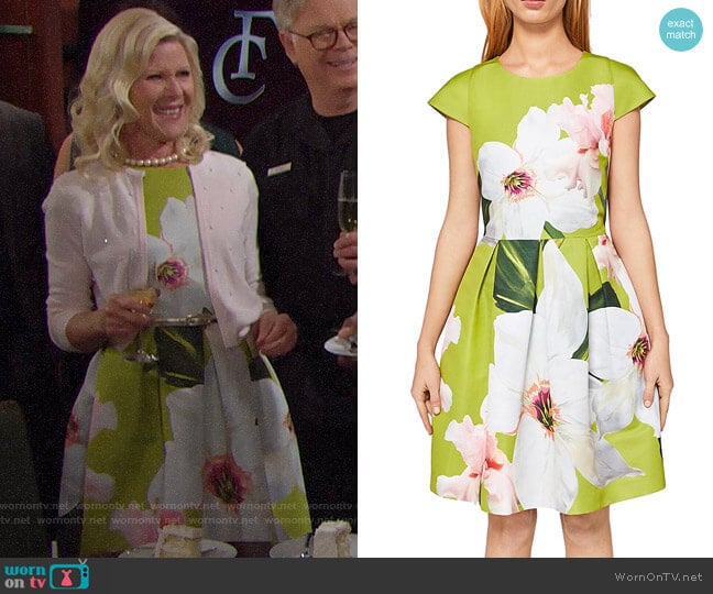 Ted Baker Lynetta Chatsworth Bloom Skater Dress worn by Pamela Douglas (Alley Mills) on The Bold and the Beautiful