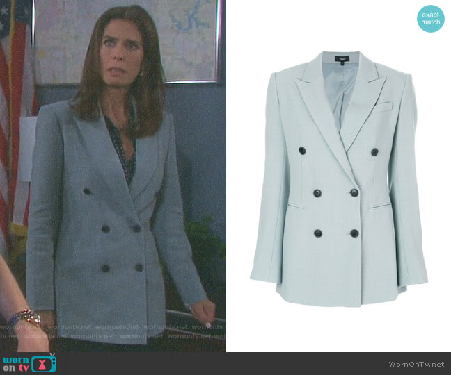 Theory Double Breasted Blazer worn by Hope Williams (Kristian Alfonso) on Days of our Lives