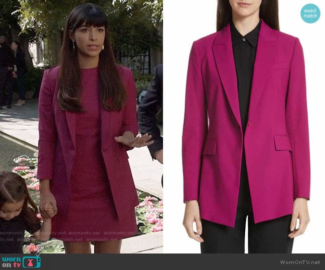 Theory Etienette Jacket worn by Cece Parekh (Hannah Simone) on New Girl