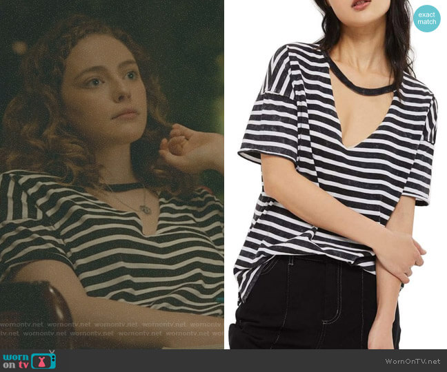 Topshop Stripe Acid Choker Tee worn by Hope Mikaelson (Danielle Rose Russell) on The Originals