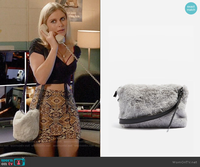 Rupert Faux Fur Cross Body Bag by worn by Liv Moore (Rose McIver) on iZombie